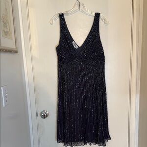 Elegant Navy Beaded Dress